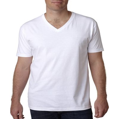Next Level Mens Cotton V - White - XL - (Style # N3200 - Original Label)