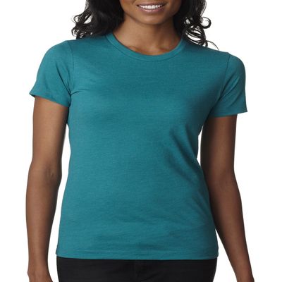 Next Level Ladies CVC T-Shirt - TEAL - L - (Style # 6610 - Original Label)