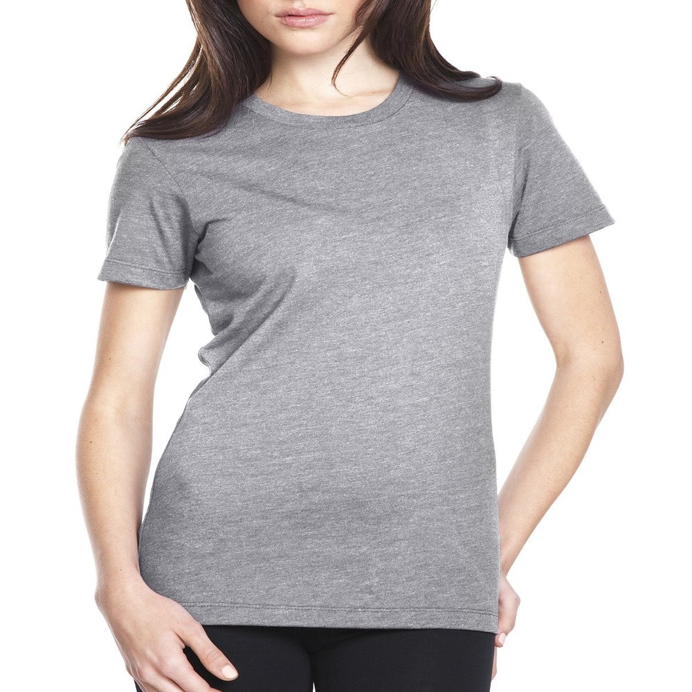 Next Level Ladies CVC T-Shirt - DARK HTHR GRAY - S - (Style # 6610 - Original Label)