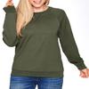 Next Level Adult French Terry Raglan Crew - Military Green - L - (Style # N9000 - Original Label) view 2