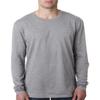 Next Level Mens Cotton Long-Sleeve Crew - HEATHER GRAY - M - (Style # N3601 - Original Label) view 1