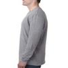 Next Level Mens Cotton Long-Sleeve Crew - HEATHER GRAY - M - (Style # N3601 - Original Label) view 3