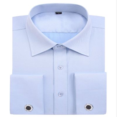 Alimens & Gentle French Cuff Regular Fit Dress Shirts (Cufflink Included) Blue
