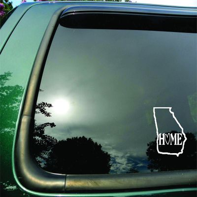 Georgia State- Home (D) Die Cut White Vinyl Window Decal/sticker for Car, Truck, Laptop