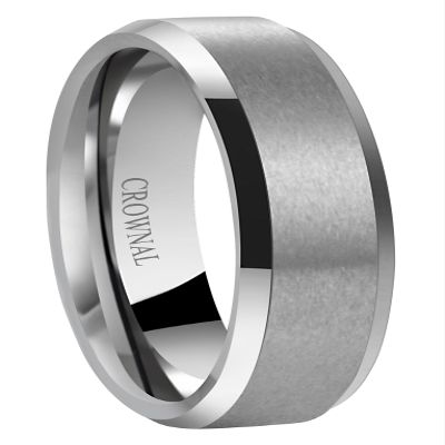 CROWNAL 6mm 8mm 10mm Tungsten Carbide Wedding Band Ring for Men Women in Comfort Fit Beveled Edges and Matte Finish Size 5 To 17 (6mm,6)