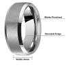 CROWNAL 6mm 8mm 10mm Tungsten Carbide Wedding Band Ring for Men Women in Comfort Fit Beveled Edges and Matte Finish Size 5 To 17 (6mm,6) view 3