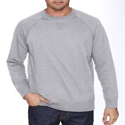 Next Level Adult French Terry Raglan Crew - Heather Gray - L - (Style # N9000 - Original Label)