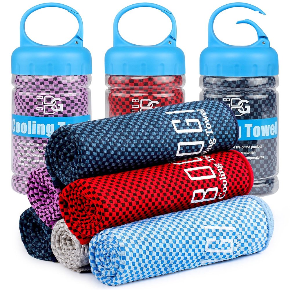 BOGI Cooling Towel, Cooling Towels for Neck and Face-47"x14"- Ice Towel for Instant Cooling, Soft Breathable Chilly Towel, Stay Cool for Yoga, Sport, Gym, Workout, Camping & More Activities(Navy Blue)