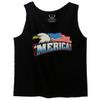 0055. Merica Eagle USA American Flag United States America Men's Tank Top (Black, Small) view 1