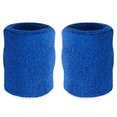 Suddora Arm Sweatbands, Absorbent and Breathable Thick Cotton Bands for Working Out, Gymnastics, Basketball, Tennis, and Football, Multiuse 4-inch Wristbands for Costumes and Cosplay, Blue