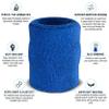 Suddora Arm Sweatbands, Absorbent and Breathable Thick Cotton Bands for Working Out, Gymnastics, Basketball, Tennis, and Football, Multiuse 4-inch Wristbands for Costumes and Cosplay, Blue view 2