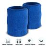 Suddora Arm Sweatbands, Absorbent and Breathable Thick Cotton Bands for Working Out, Gymnastics, Basketball, Tennis, and Football, Multiuse 4-inch Wristbands for Costumes and Cosplay, Blue view 3