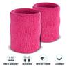 Suddora Arm Sweatbands, Absorbent and Breathable Thick Cotton Bands for Working Out, Gymnastics, Basketball, Tennis, and Football, Multiuse 4-inch Wristbands for Costumes, Neon Pink view 3