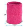 Suddora Arm Sweatbands, Absorbent and Breathable Thick Cotton Bands for Working Out, Gymnastics, Basketball, Tennis, and Football, Multiuse 4-inch Wristbands for Costumes, Neon Pink view 4