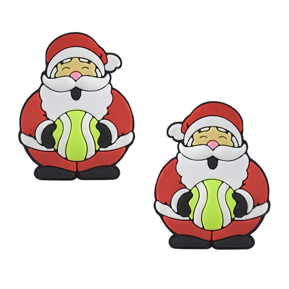Racket Expressions - Santa Tennis Racket Dampener Shock Absorber, Cute Tennis Dampeners for Rackets - Tennis Vibration Dampeners - Fits All Racquets - 2 Pack