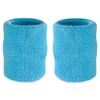 Suddora Arm Sweatbands, Absorbent and Breathable Thick Cotton Bands for Working Out, Gymnastics, Basketball, Tennis, and Football, Multiuse 4-inch Wristbands for Costumes and Cosplay, Neon Blue view 1