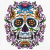 Floral Sugar Skull Day of The Dead Long Sleeve T-Shirt Dia de Muertos Calavera White Small view 4