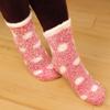 BambooMN Women's Fuzzy Polka Dot Cuff Socks - Magenta - 3 Pairs view 2