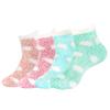 BambooMN Women's Fuzzy Polka Dot Cuff Socks - Assortment 4A - 4 Pairs view 1