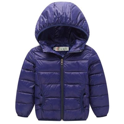 FTSUCQ Girls/Boys Windproof Warm Full Zip Down Coat Hooded Jacket,RoyalBlue 110