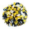 Danzcue 2 Pack 6 Inches Plastic Cheerleading Pom Pom with Baton Handle, Navy-Gold-White view 1