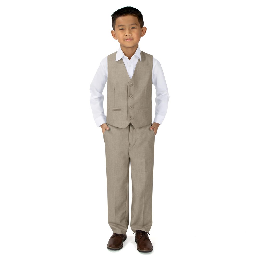 Spring Notion Big Boys' 2-Piece Vest Suit Set Tan 14 Vest and Pants