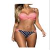 Letuwj Womens Beach Suit Sexy Swim Bandeau Swim Set Color Combined Pink X-Small view 1