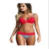 Letuwj Womens Beach Suit Sexy Swim Bandeau Swim Set Color Combined Red X-Small view 1