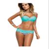 Letuwj Womens Beach Suit Sexy Swim Bandeau Swim Set Color Combined Lake Blue Medium view 1