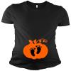 Maternity Short Sleeve T-Shirt - Pumpkin w/Baby Feet, Black, M view 1