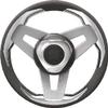 Uflex LOREDAN B/S/CH Loredan Steering Wheel - Black Poly Grip with Silver Aluminum Spokes, 13.8" (350mm) view 1