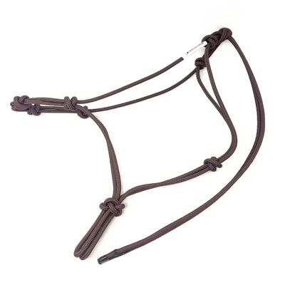 Knotty Girlz Horse Rope Training Halter - 4 Knot 1/4" Stiff Halter Cord - Used by Famous Trainers Multiple Sizes Multiple Colors (Brown, Large)