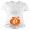 Maternity Short Sleeve T-Shirt - Pumpkin w/Baby Feet, White, XL view 1
