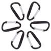 ASR Outdoor 6-Pack Small Aluminum Carabiner Non-Locking Spring Clip Keychain, Black 1.5 inch view 2