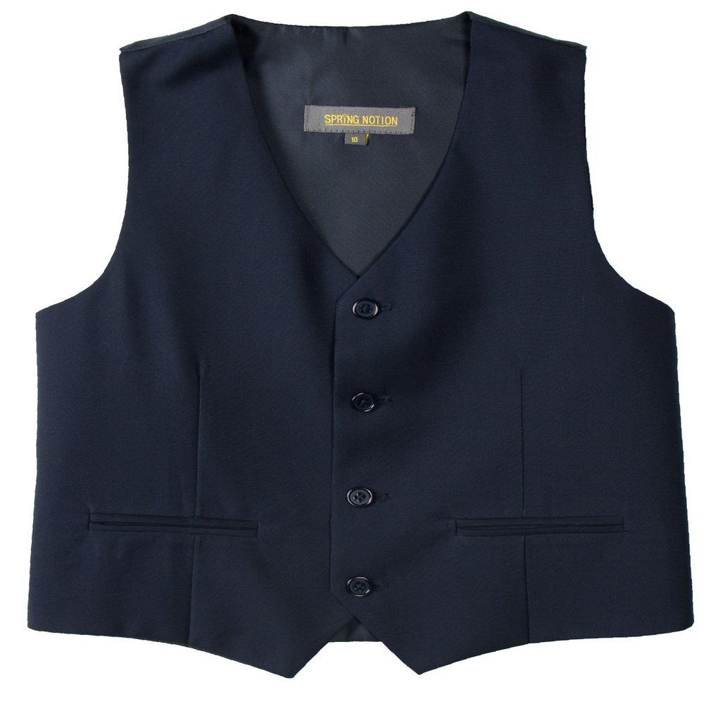 Spring Notion Big Boys' Four Buttons Suit Vest Waistcoat 18 Navy
