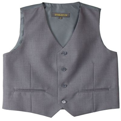 Spring Notion Big Boys' Four Buttons Suit Vest Waistcoat 10 Grey