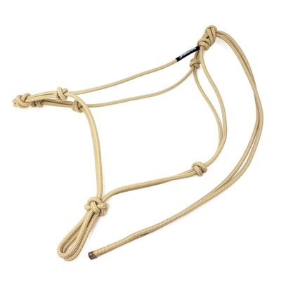 Knotty Girlz Horse Rope Training Halter - 4 Knot 1/4" Stiff Halter Cord - Used by Famous Trainers Multiple Sizes Multiple Colors (Beige, Mini)