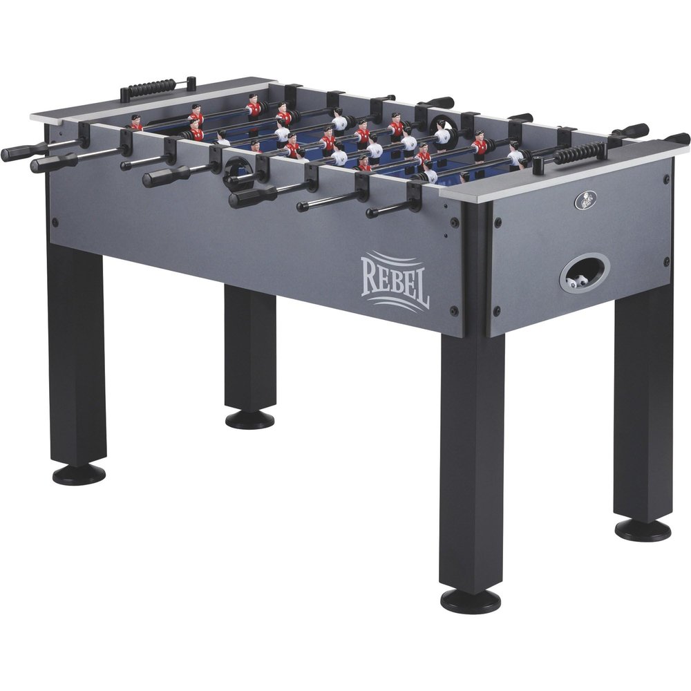 Fat Cat by GLD Products Rebel 4.5 Foosball Table with Easy Snap Rods for Quick Assembly, and Sharp Blue Playing Field and Abacus Scoring, One Size