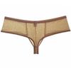 JAXFSTK Men Underwear Jacquard Lace Bulge Pouch Thong Underwear Guy Sports Brazilain Bikini Boxers Flesh M view 2