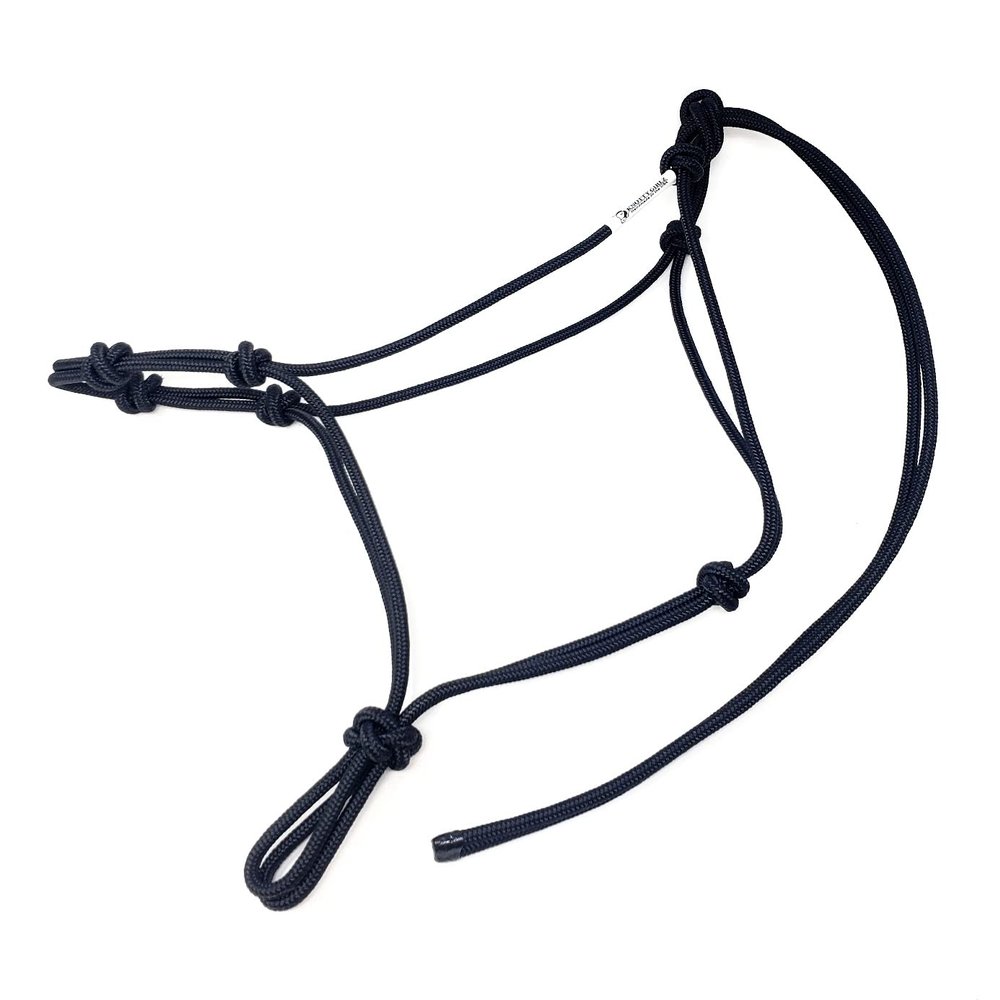 Knotty Girlz Horse Rope Training Halter - 4 Knot 1/4" Stiff Halter Cord - Used by Famous Trainers Multiple Sizes Multiple Colors (Black, Mini)