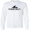 Joe's USA Koloa Surf Classic Wave Logo Long Sleeve Cotton T-Shirt-M-White/b view 1