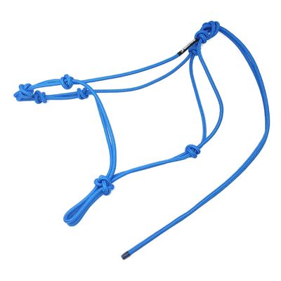 Knotty Girlz Horse Rope Training Halter - 4 Knot 1/4" Stiff Halter Cord - Used by Famous Trainers Multiple Sizes Multiple Colors (Blue, Mini)