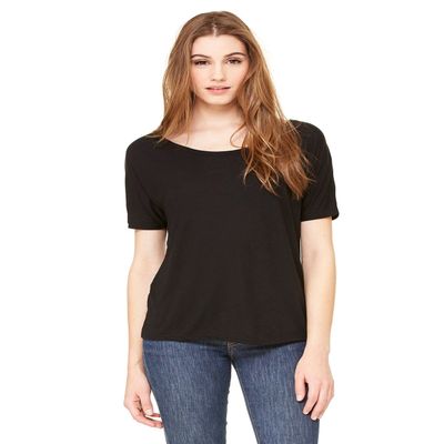 Bella + Canvas Ladies Slouchy T-Shirt - BLK SPECKLED - S - (Style # 8816 - Original Label)