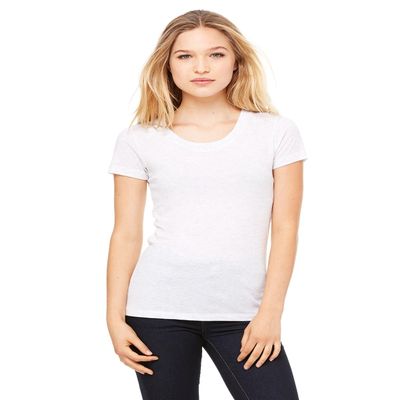 Bella + Canvas Ladies Triblend Short-Sleeve T-Shirt - WHITE FLECK TRB - XL - (Style # B8413 - Original Label)