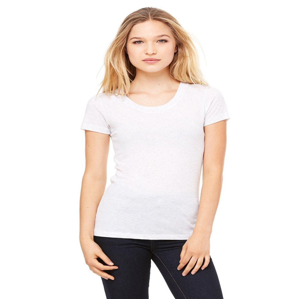 Bella + Canvas Ladies Triblend Short-Sleeve T-Shirt - WHITE FLECK TRB - XL - (Style # B8413 - Original Label)