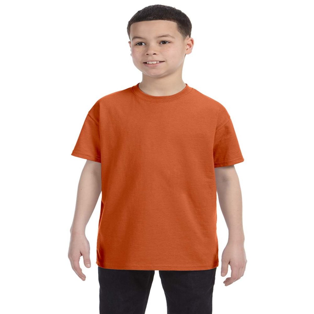 Gildan Youth 53 Oz T-Shirt - Texas Orange - XL - (Style # G500B - Original Label)
