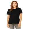 Bella + Canvas Ladies Relaxed Jersey Short-Sleeve T-Shirt - BLACK HEATHER - S - (Style # B6400 - Original Label) view 2