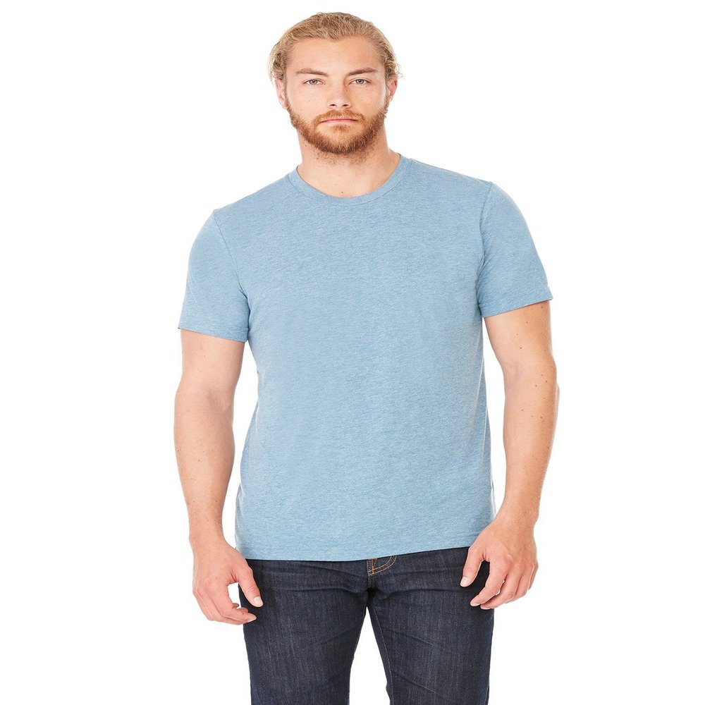 BELLA + Canvas Unisex Triblend Short-Sleeve T-Shirt - Denim Triblend - S - (Style # 3413C - Original Label)