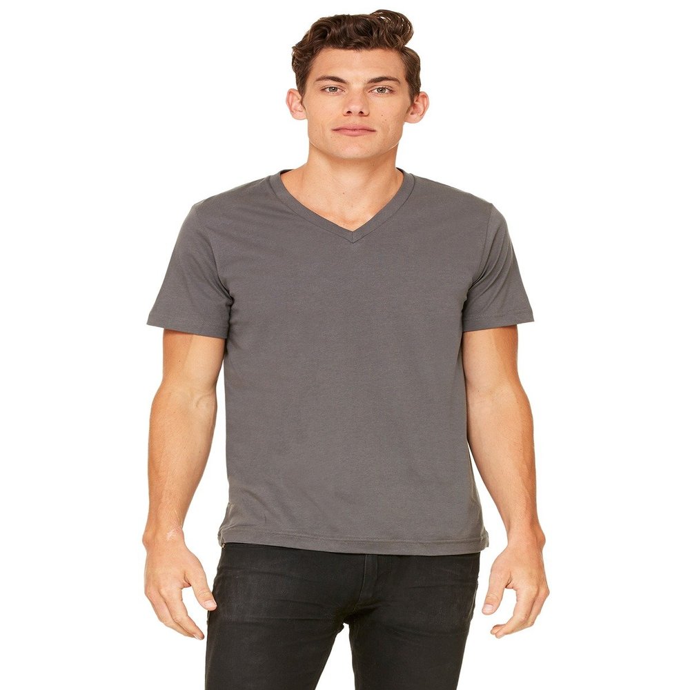 Bella + Canvas Unisex Jersey Short-Sleeve V-Neck T-Shirt - ASPHALT - 3XL - (Style # 3005 - Original Label)