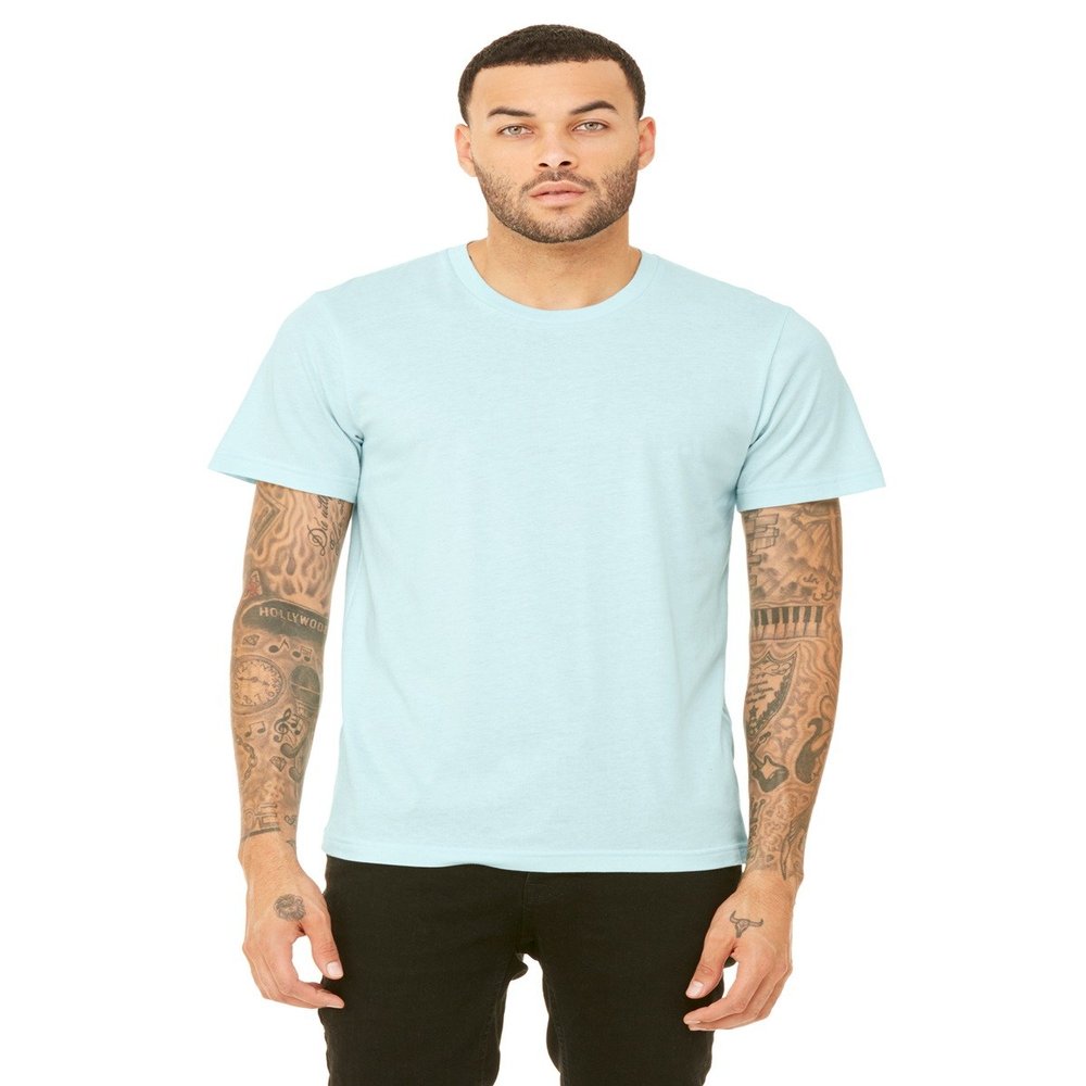 Bella + Canvas Unisex Jersey Short-Sleeve T-Shirt - HEATHER ICE BLUE - 2XL - (Style # 3001C - Original Label)